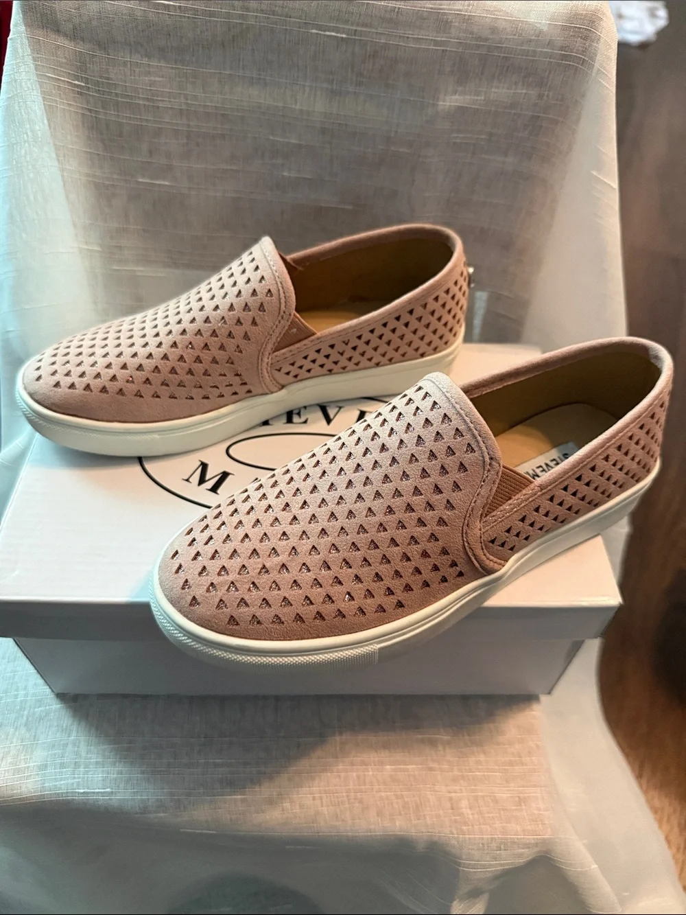 Steve Madden Blush Perforated Slip-On Sneakers
